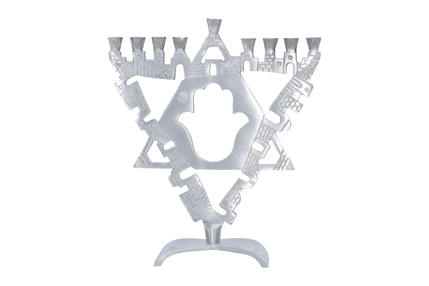 Hamsa Aluminum Menorah