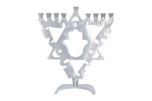 Hamsa Aluminum Menorah