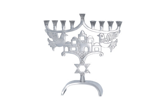 Wings of Dove Aluminum Menorah