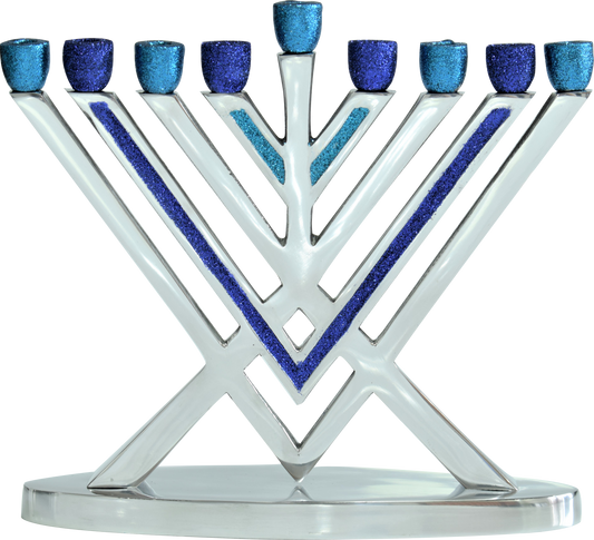 Glitter Rambam Aluminum Menorah