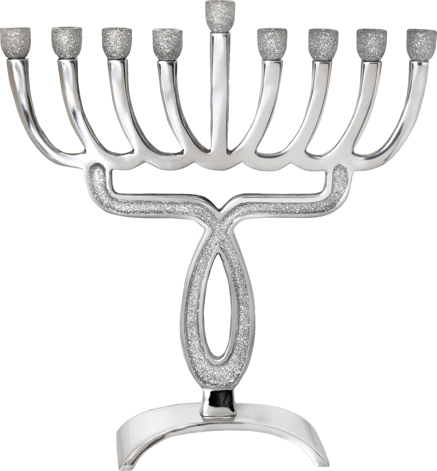 Aluminum Glitter Menorah- Silver