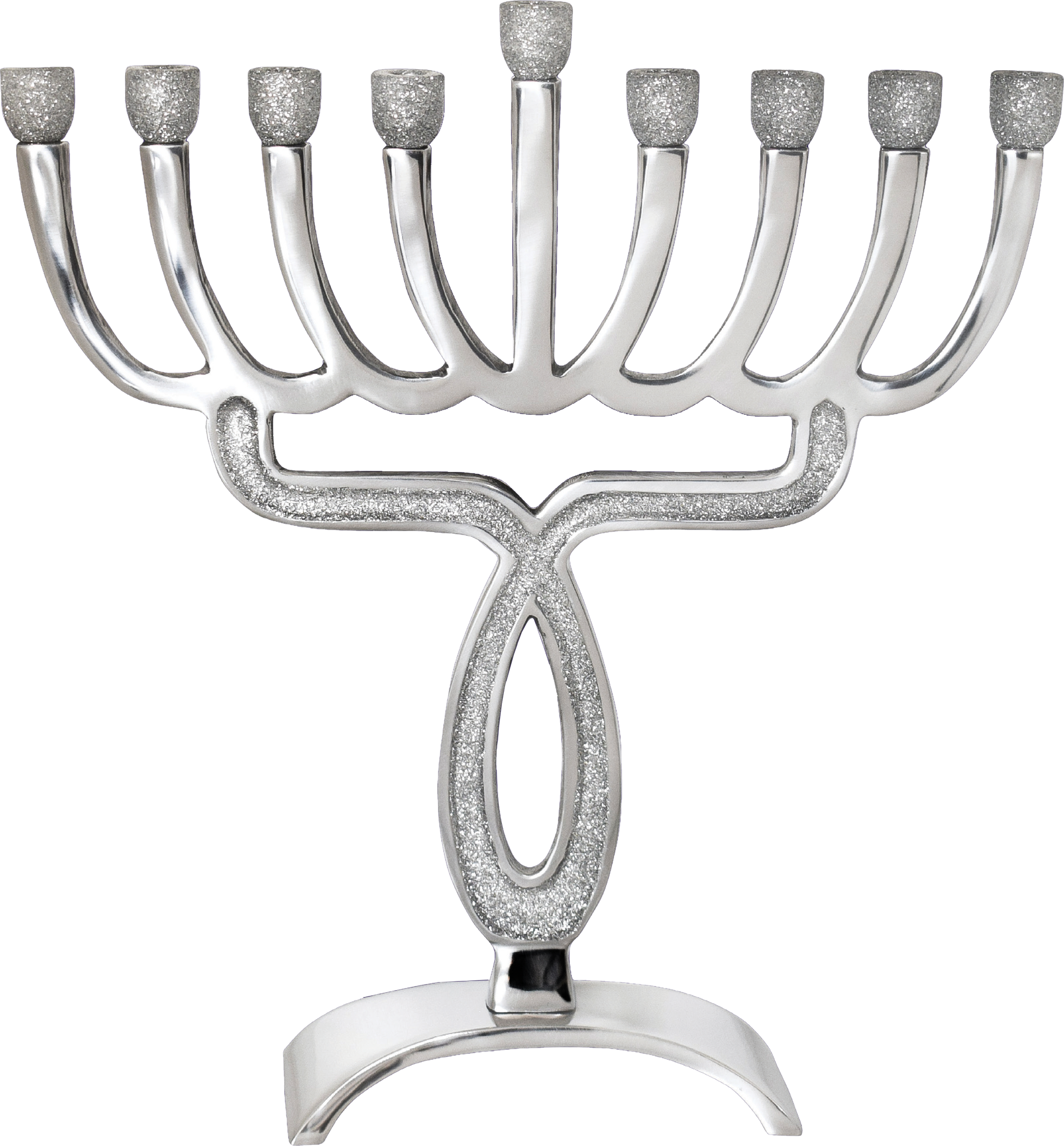 Aluminum Glitter Menorah- Silver