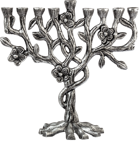 Tree of Life Aluminum Menorah