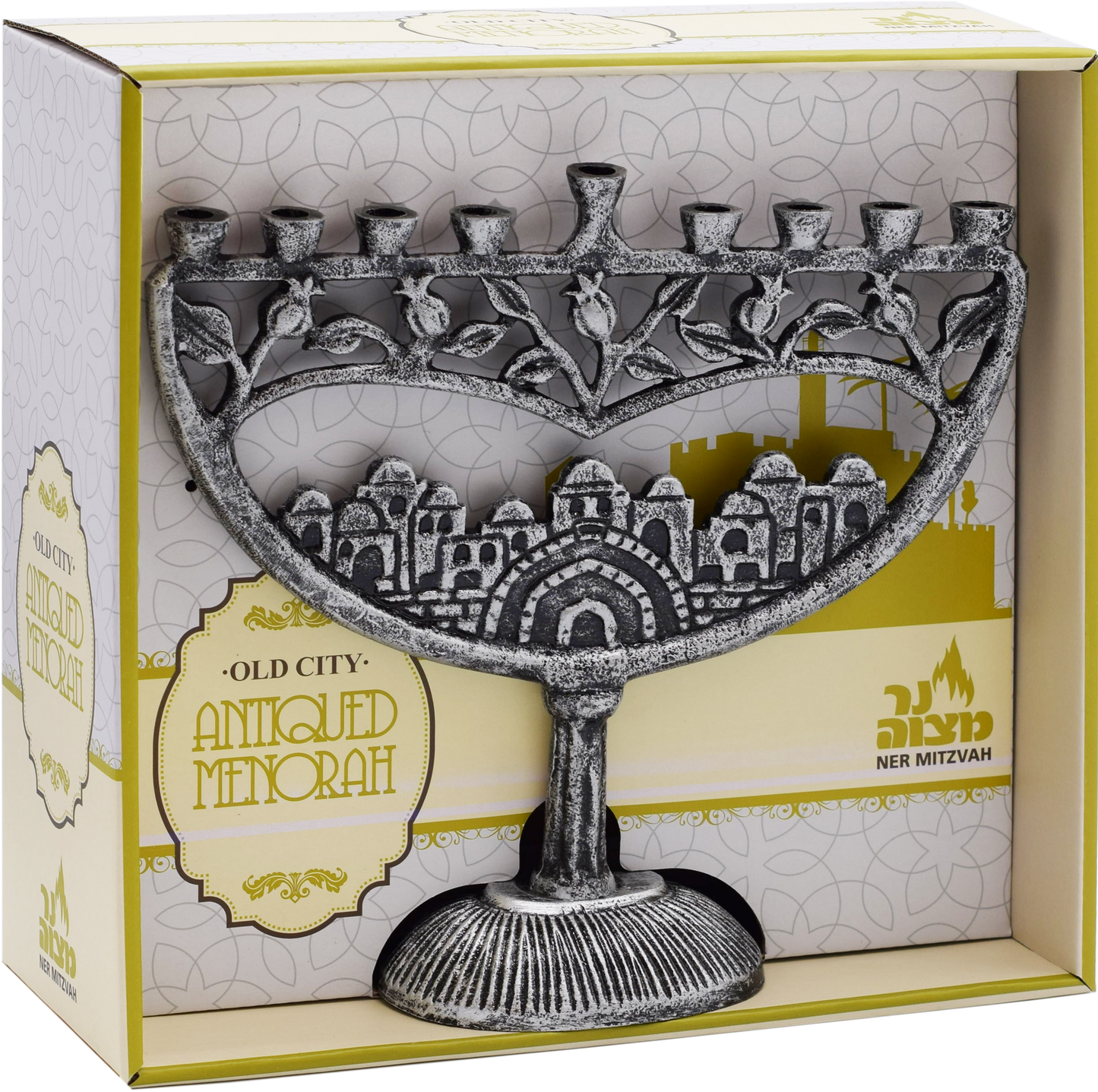 Antique Menorah Old City - Silver