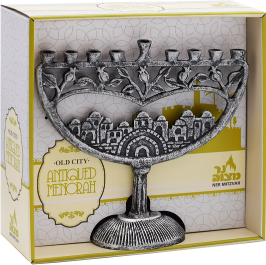 Antique Menorah Old City - Silver