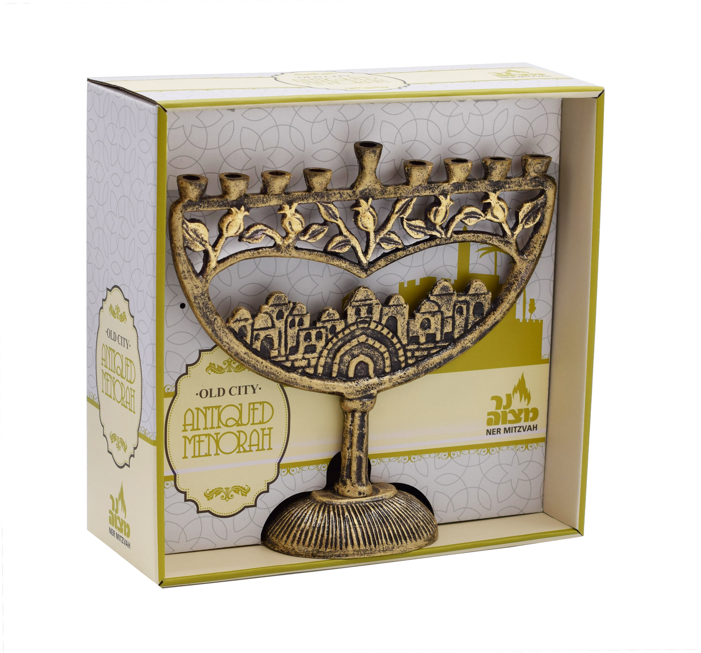 Antique Menorah Old City - Gold