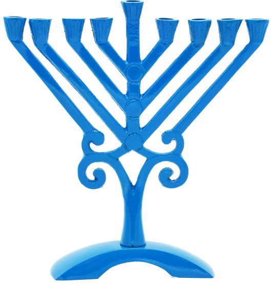 Kids Blue Colored Rambam Menorah