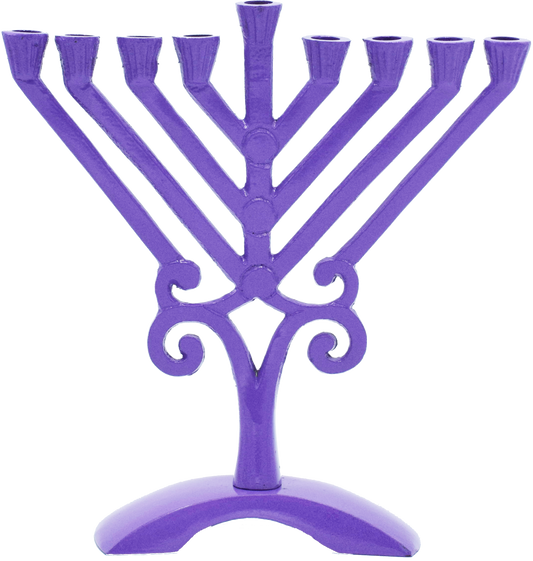 Kids Purple Colored Rambam Style Menorah