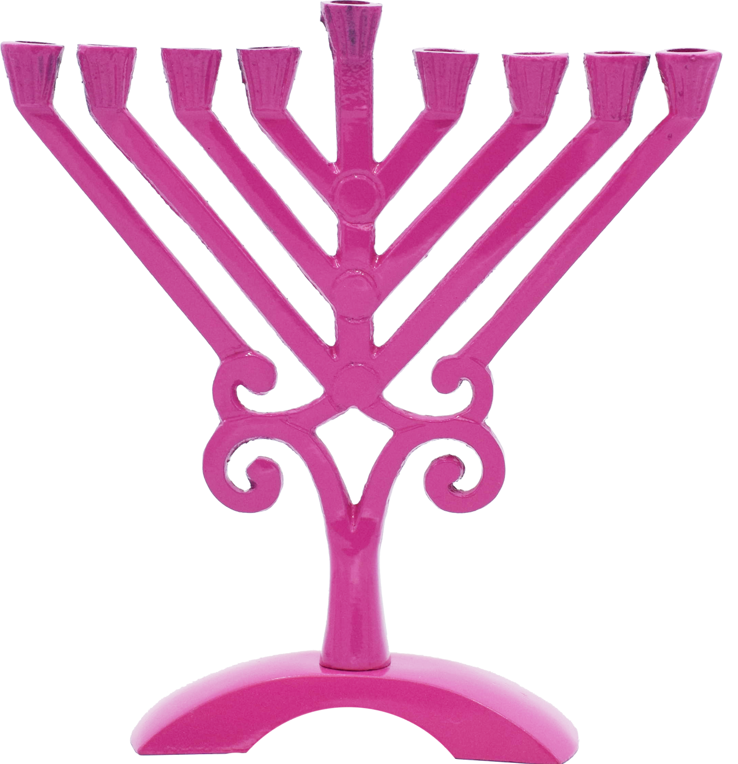 Kids Pink Colored 6 Rambam Style Menorah