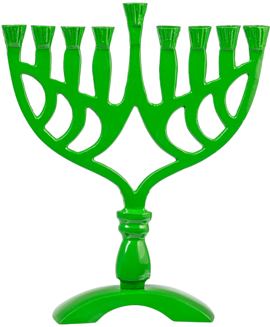 Green Colored 7 √Ç¬Ω" Menorah