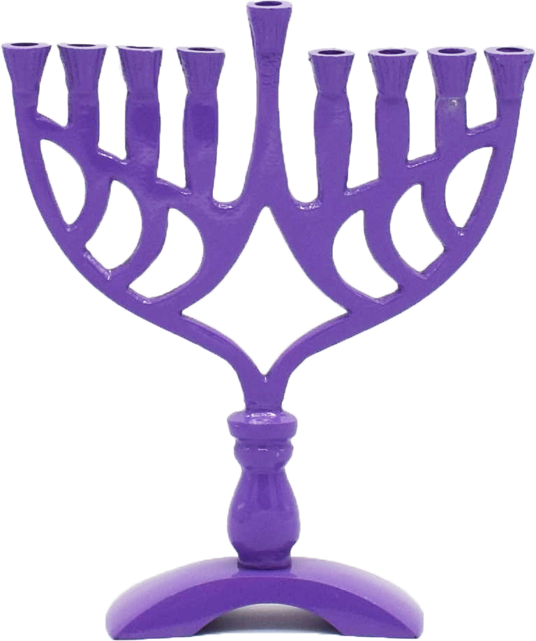 Purple Colored 7 √Ç¬Ω" Menorah