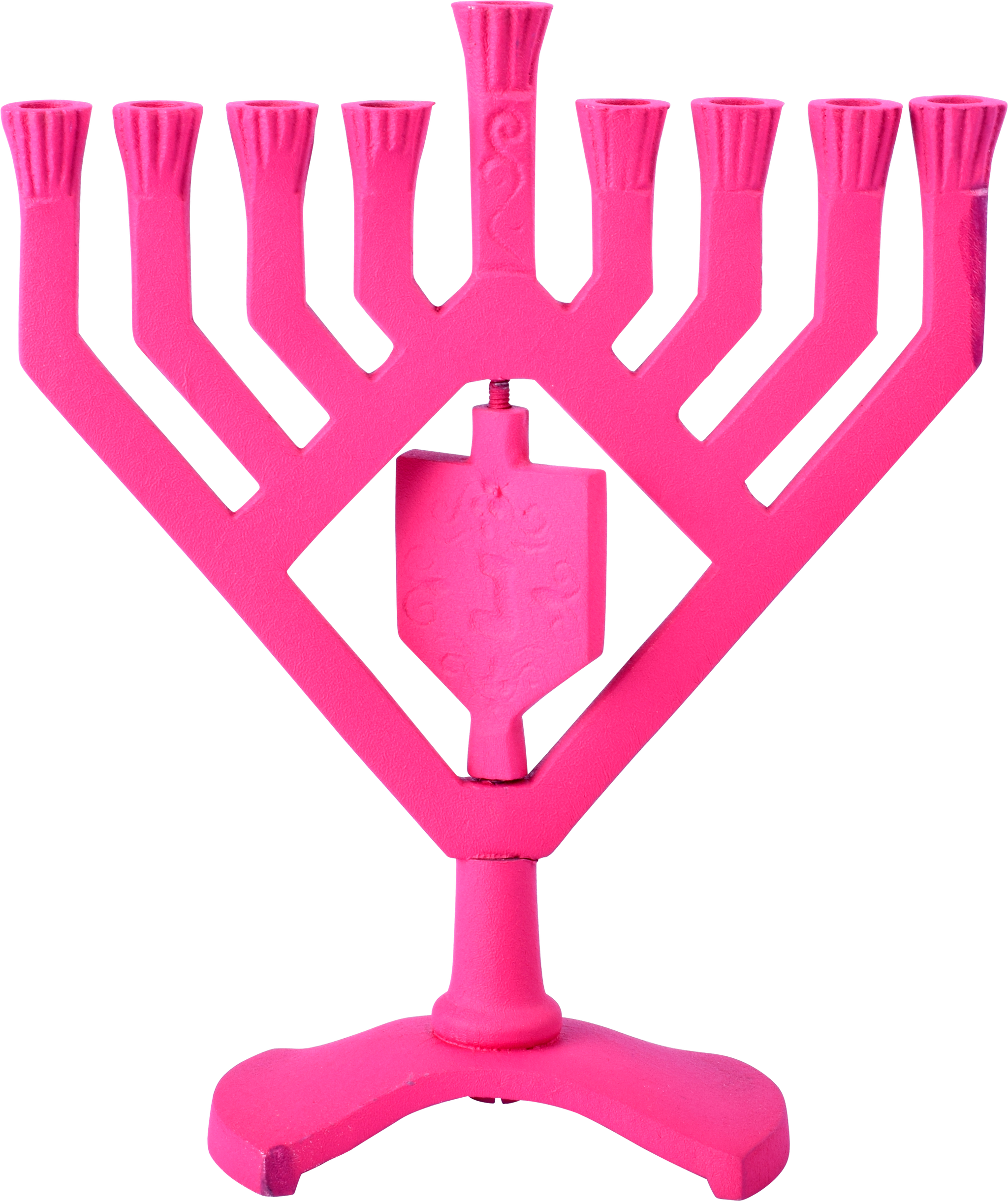 Spinning Dreidel Menorah - Pink