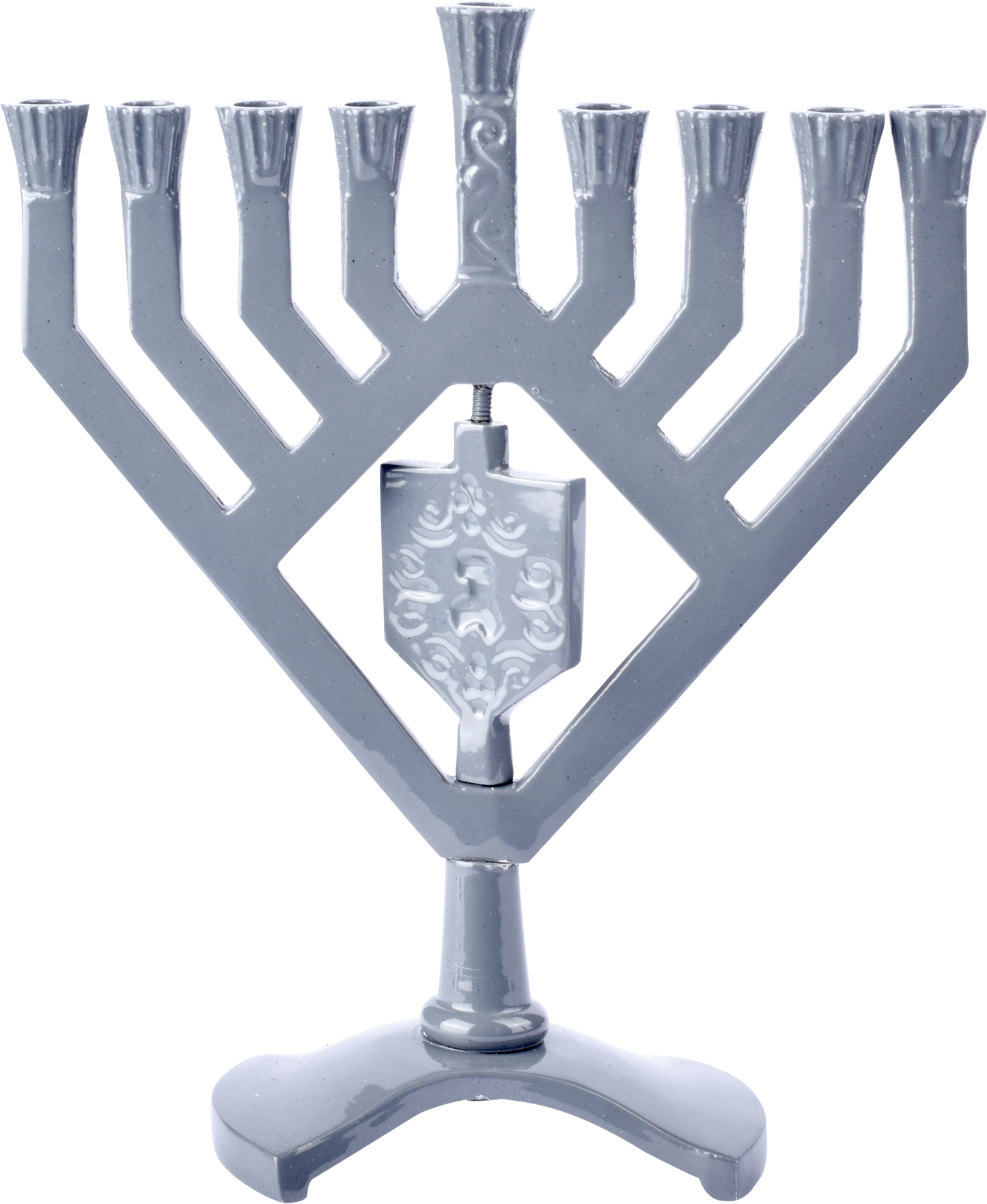 Spinning Dreidel Menorah - Gray