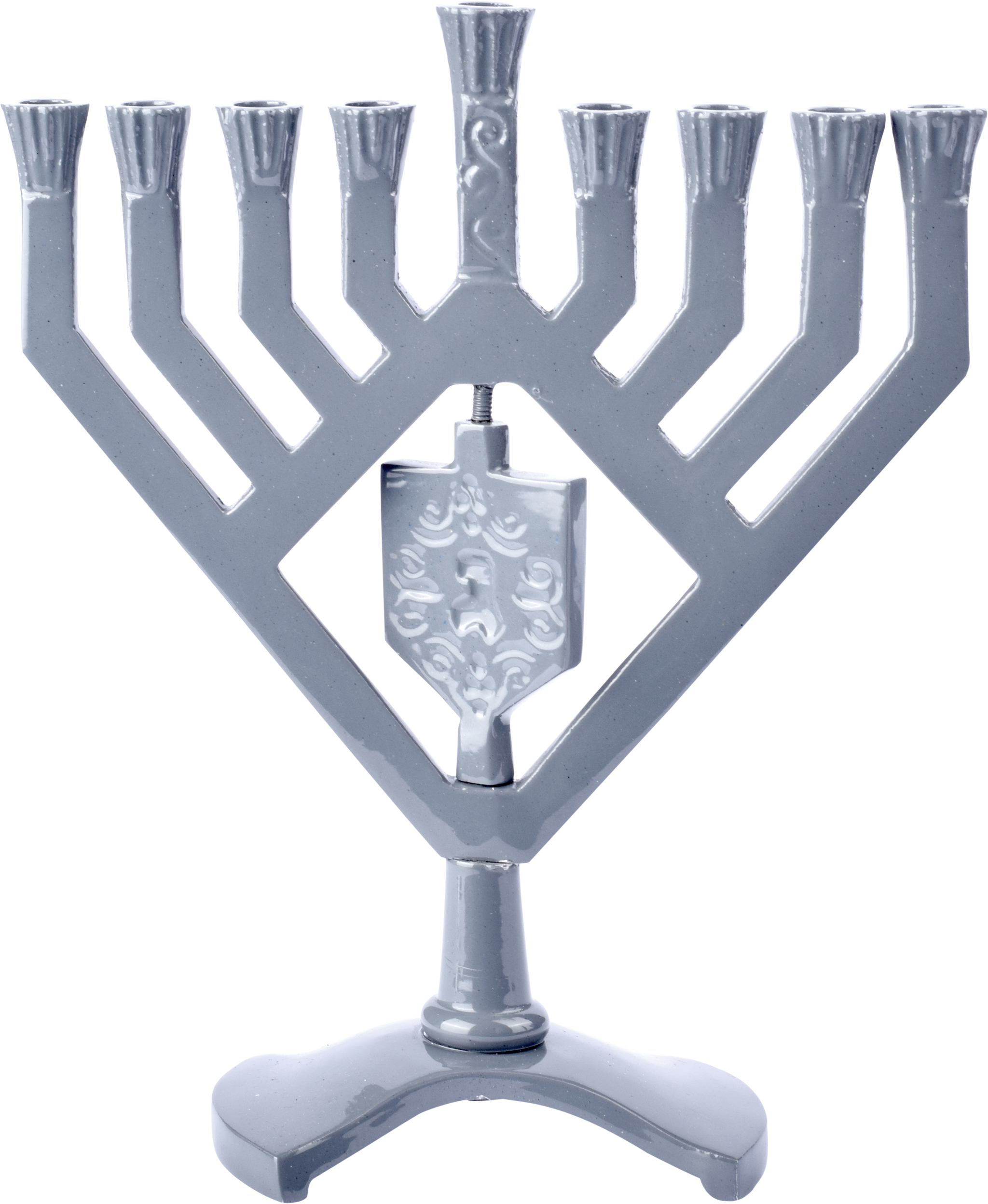 Spinning Dreidel Menorah - Gray