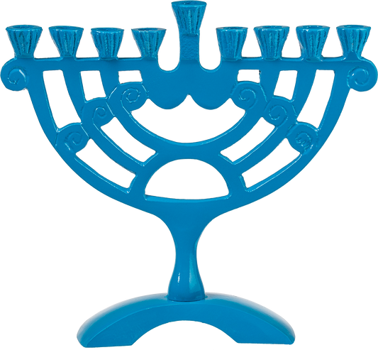 Blue Colored 6" Menorah