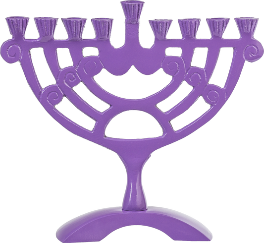 Purple Colored 6" Menorah