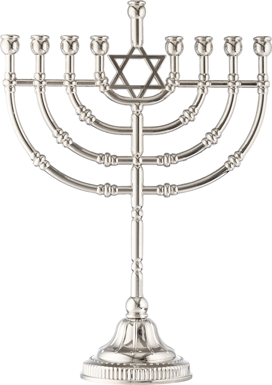 12"  Traditional Menorah (Nickle Plated)