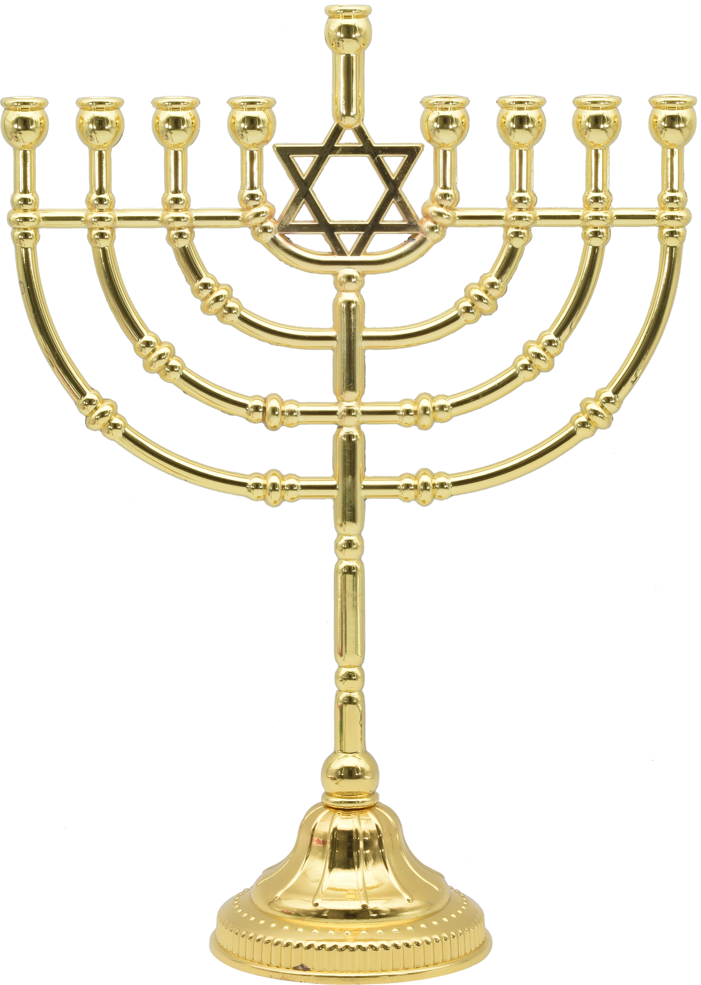 12"  Traditional Menorah (Gold Plated)