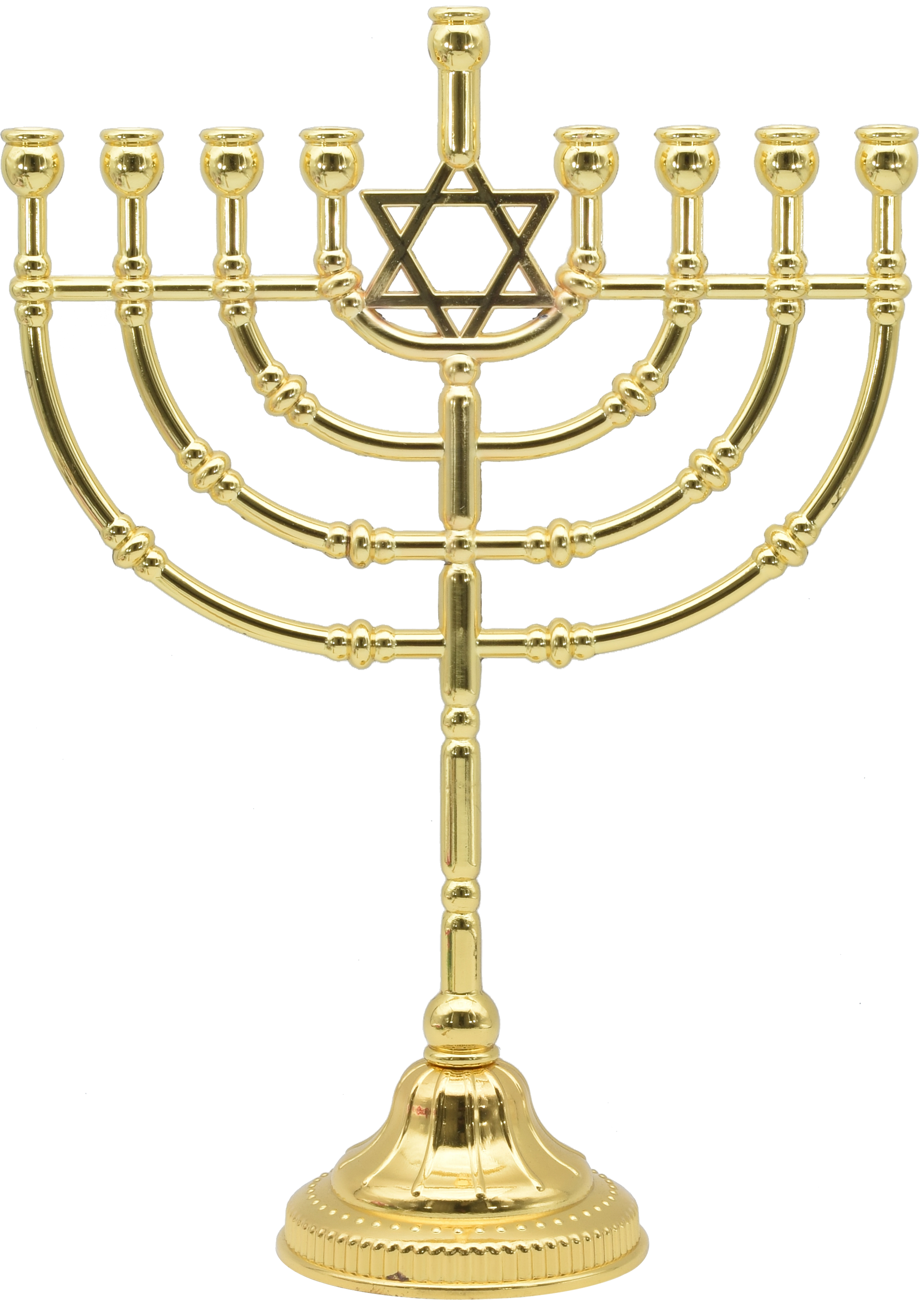 12"  Traditional Menorah (Gold Plated)