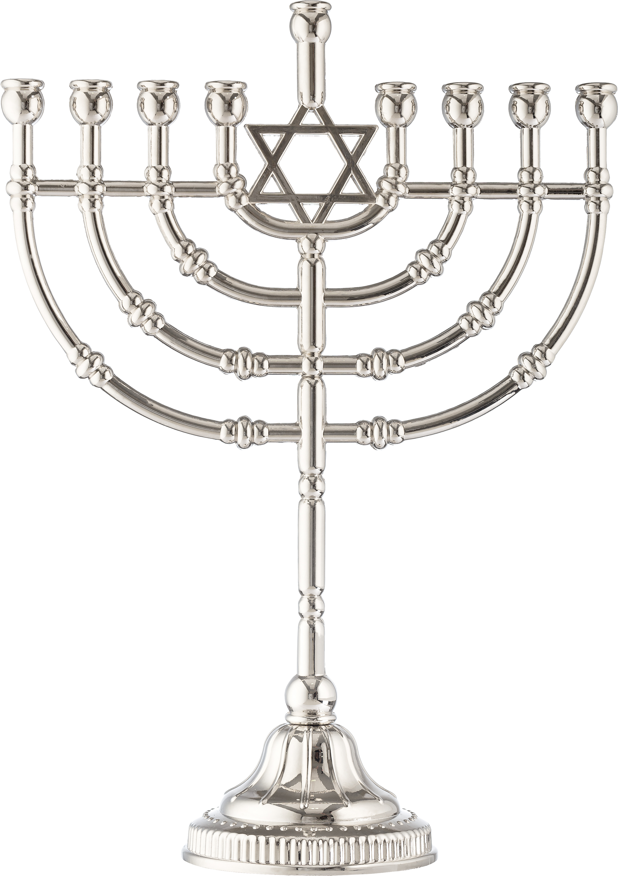 Traditional Menorah Silvertone Finish