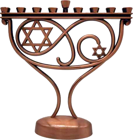 Whimsical Menorah Copper  Finish