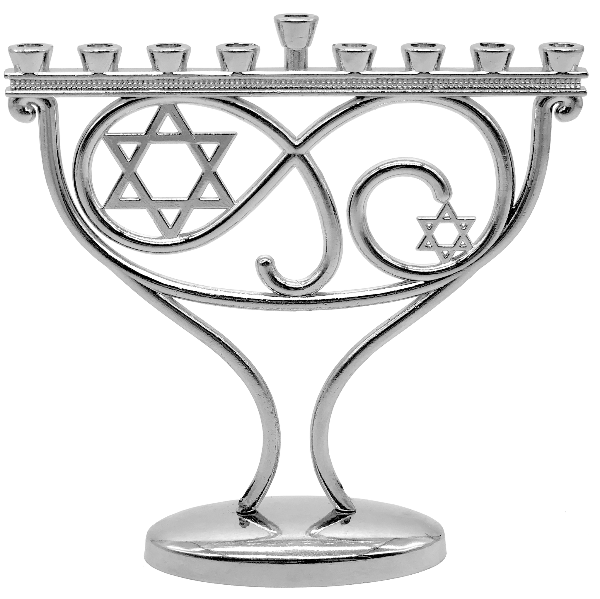 Mini Whimsical Menorah Chrome Plated