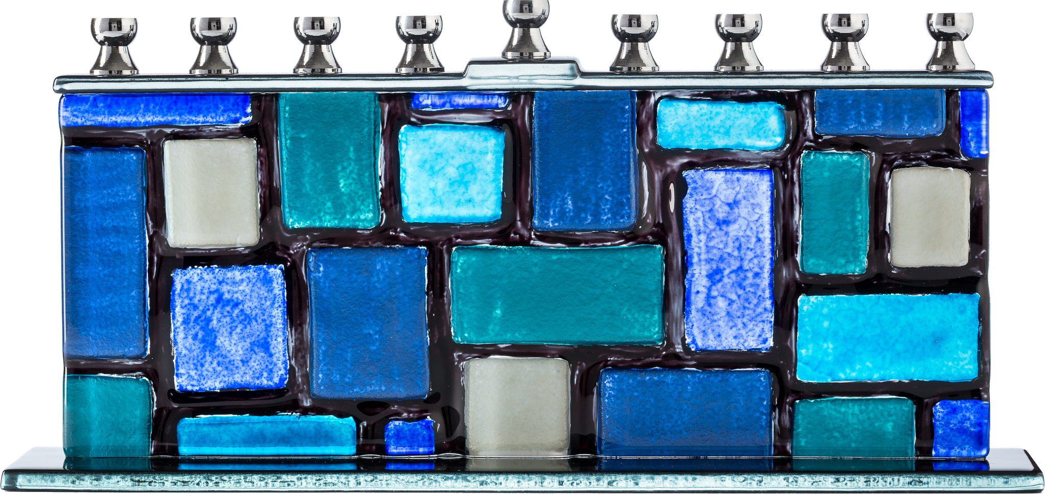 Hand Made Glass Menorah "THE WALL"