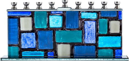 Hand Made Glass Menorah "THE WALL"