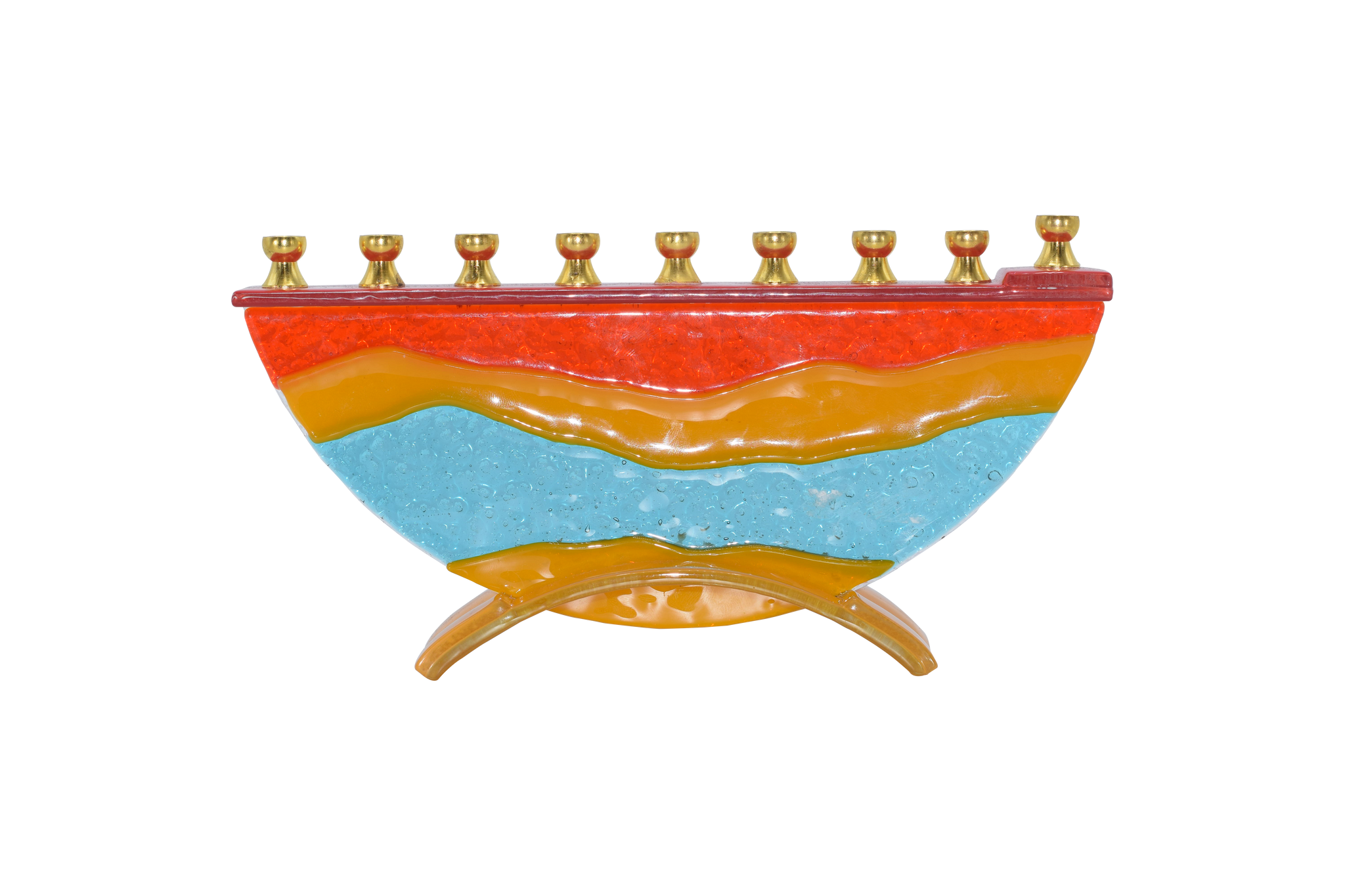 Hand Crafted Glass Menorah - Desert Miracles