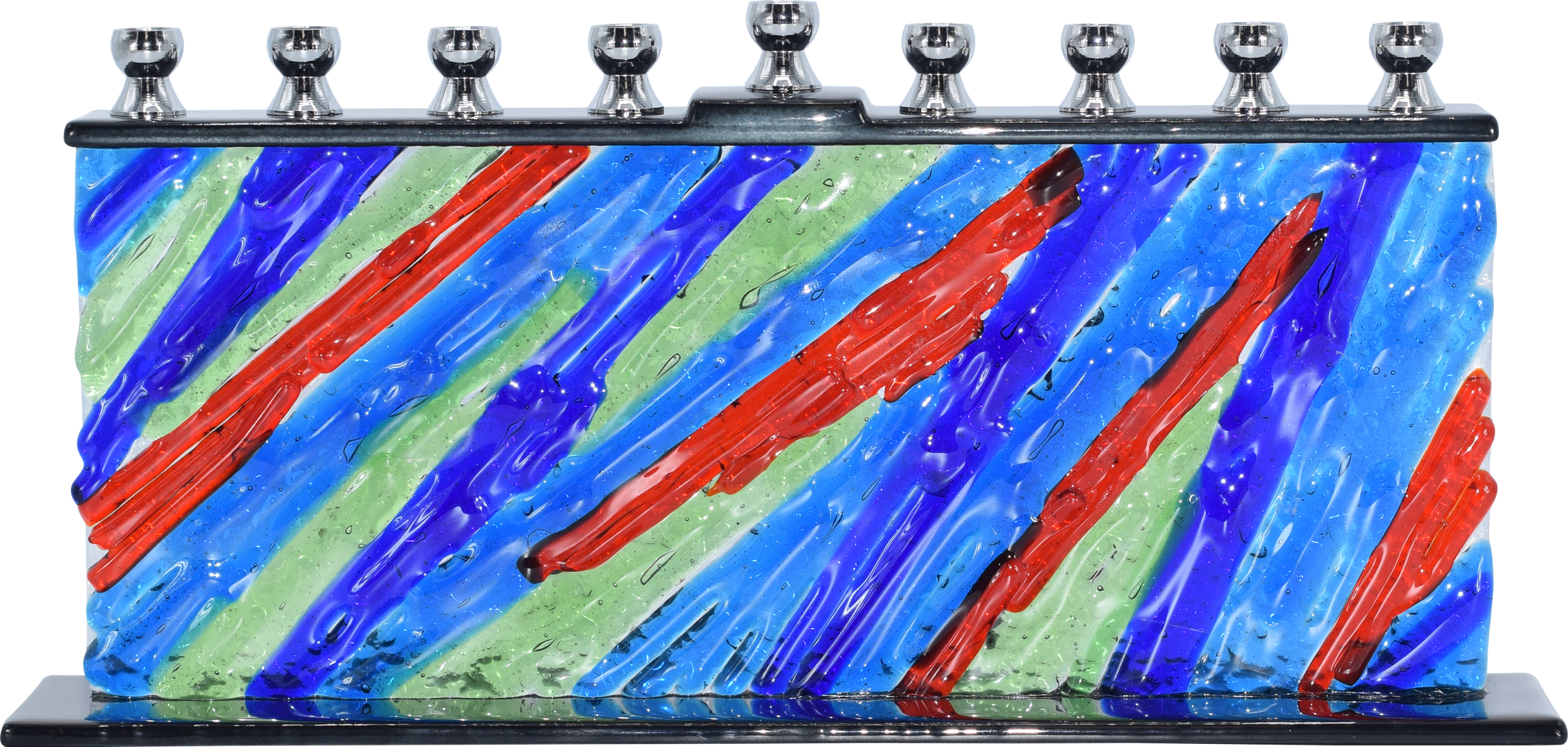 Hand Crafted Glass Menorah - Forever Young