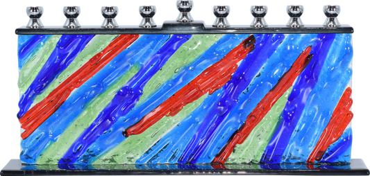 Hand Crafted Glass Menorah - Forever Young