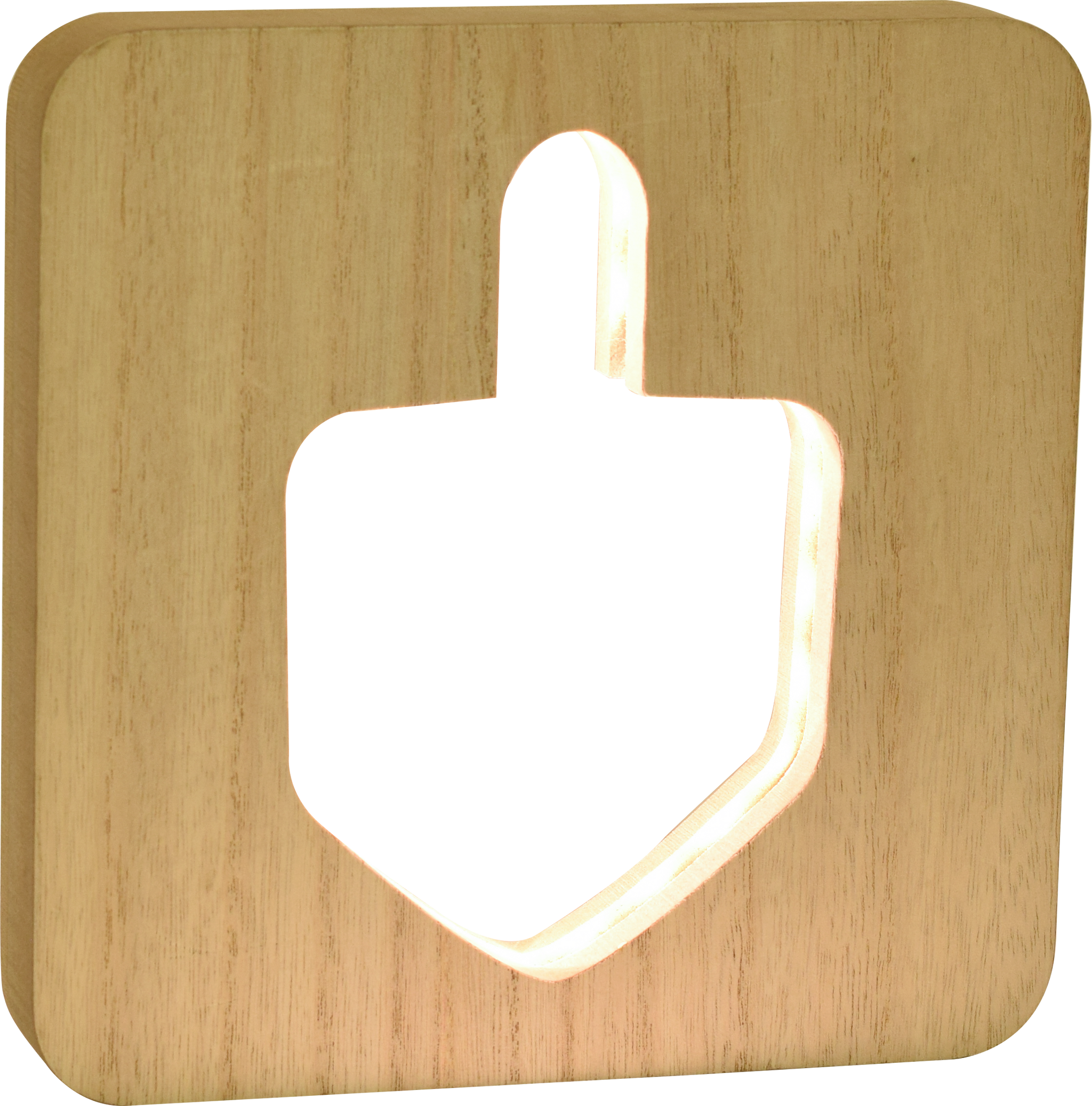 Wooden LED Dreidel Decor