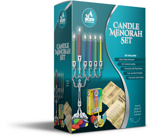 Candle Menorah Set Silver Plated