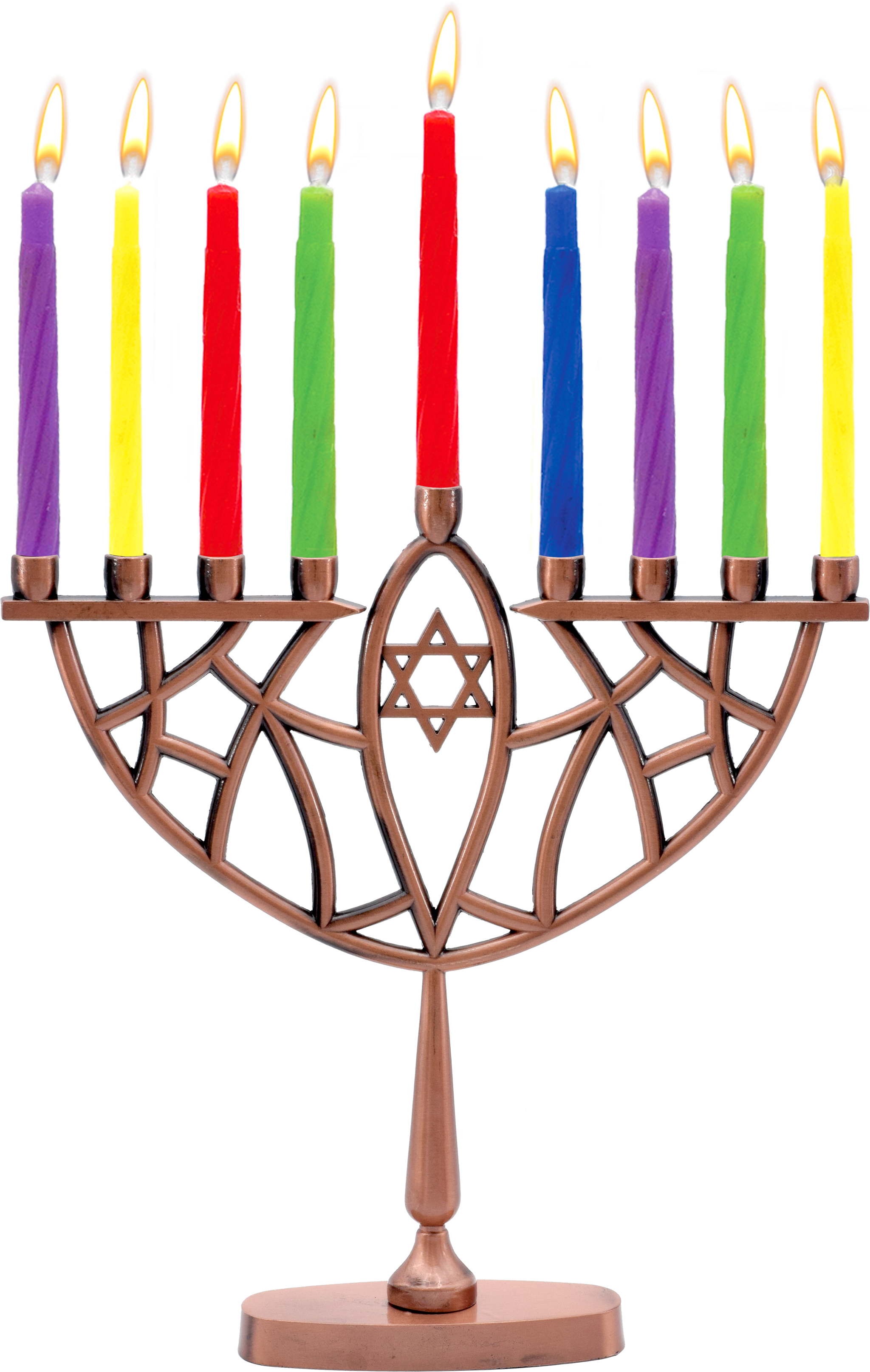 Candle Menorah Set Copper Prismatic