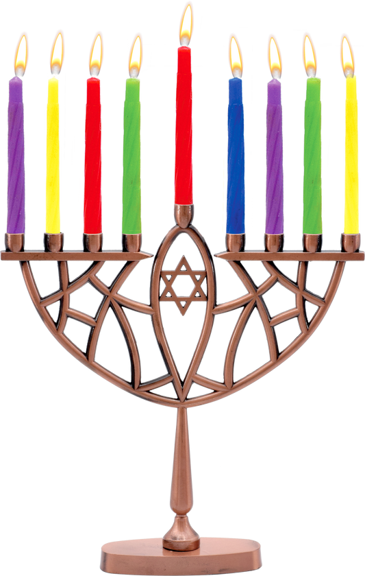 Candle Menorah Set Copper Prismatic