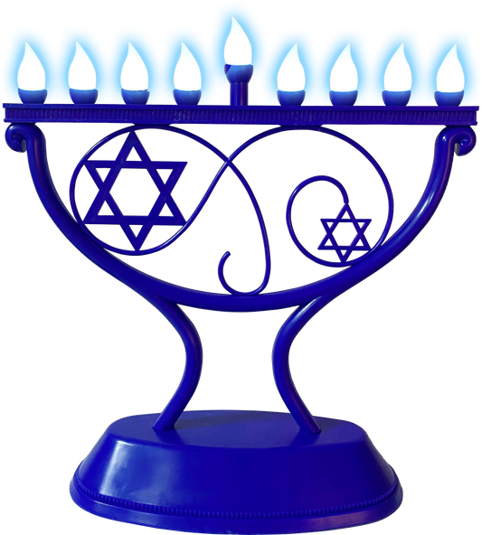 LED menorah Whimsical - Blue