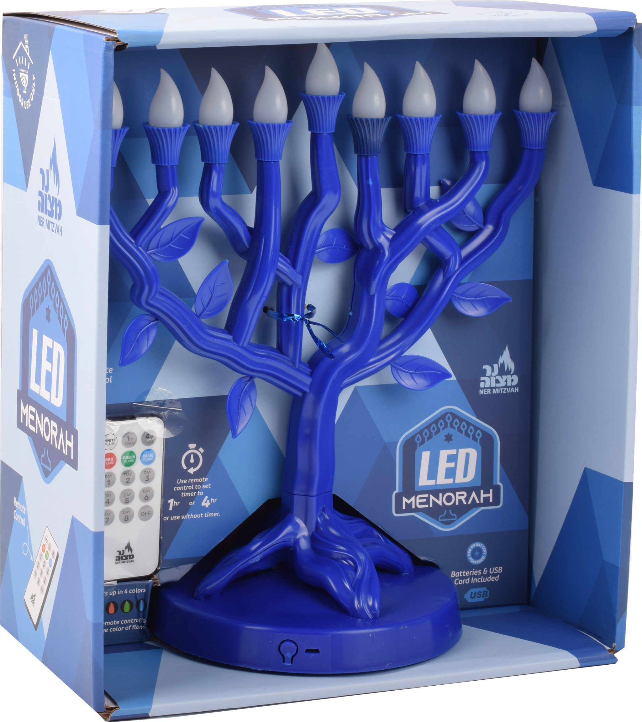 LED Menorah Tree of Life - Blue