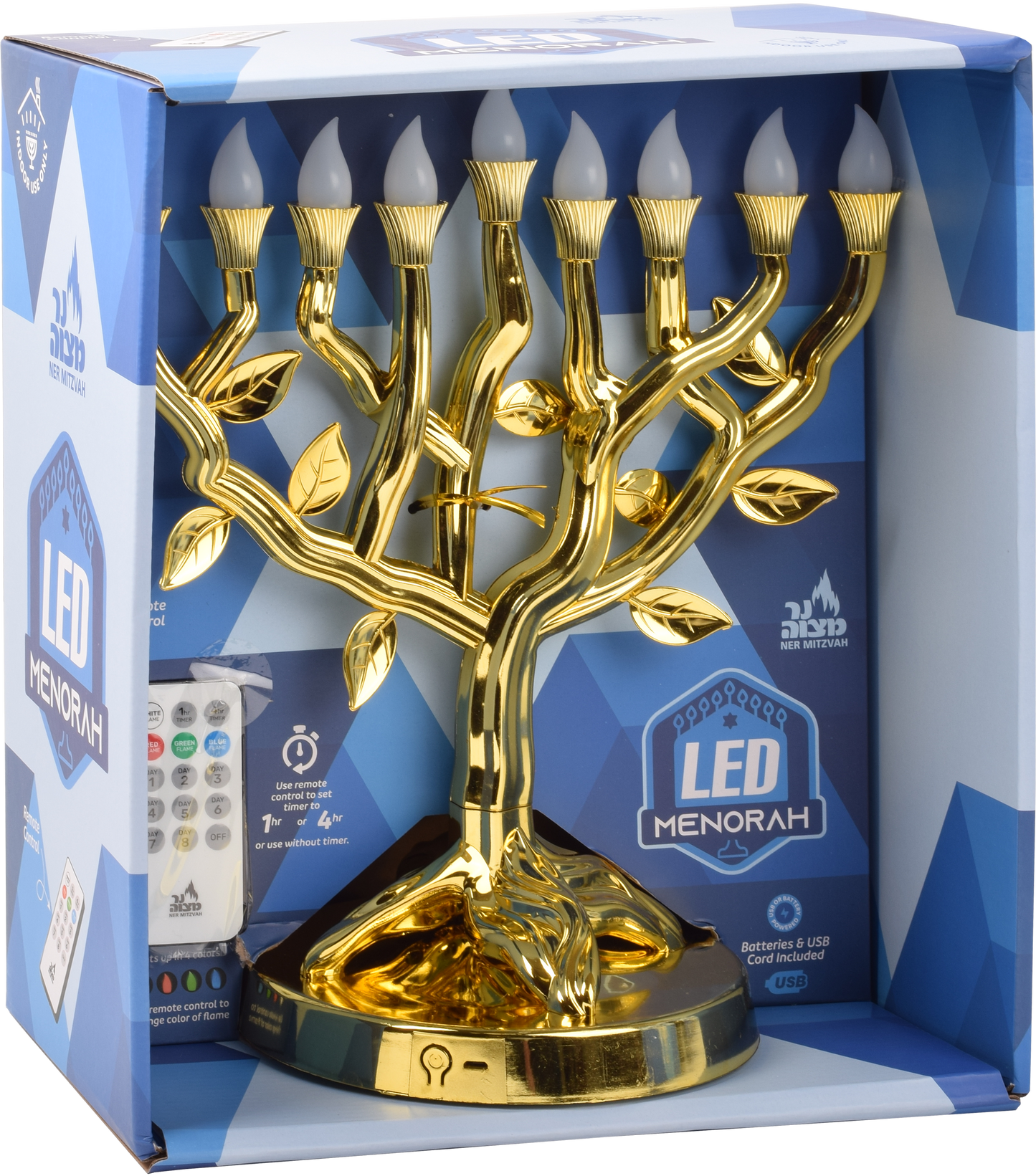 LED Menorah Tree of Life - Gold