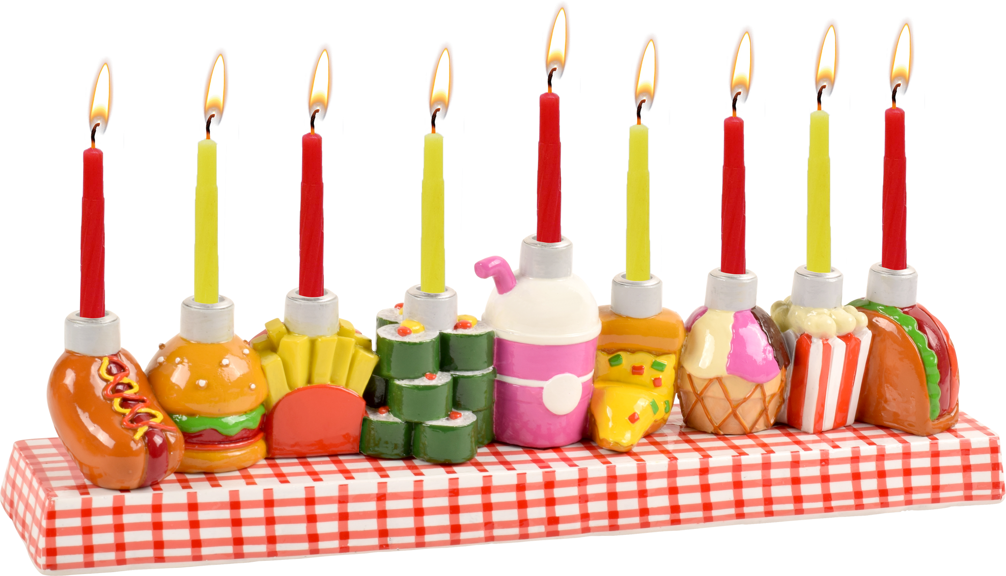 Hand Painted Resin Menorah - Deli Food