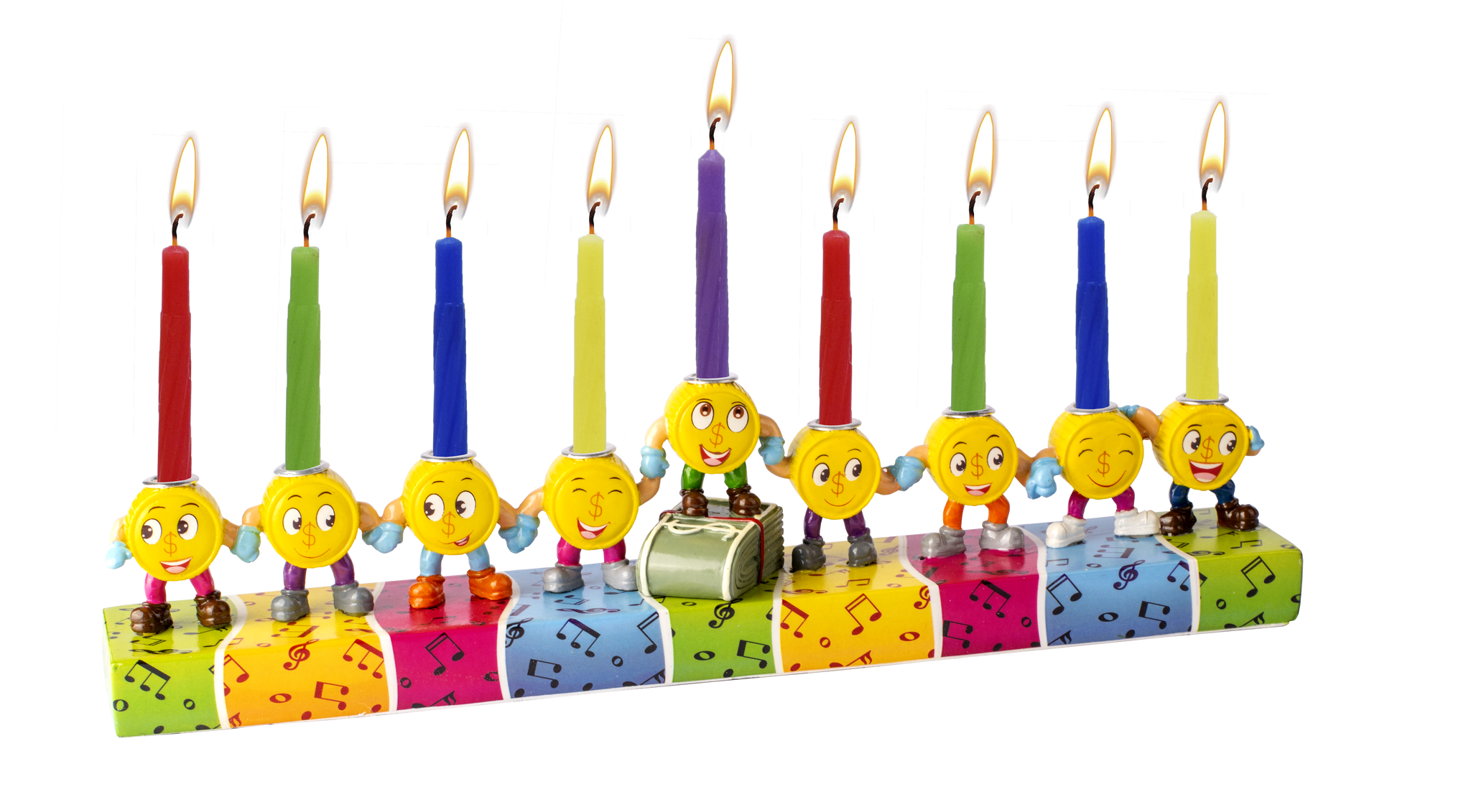 Resin Menorah - Dancing Coins