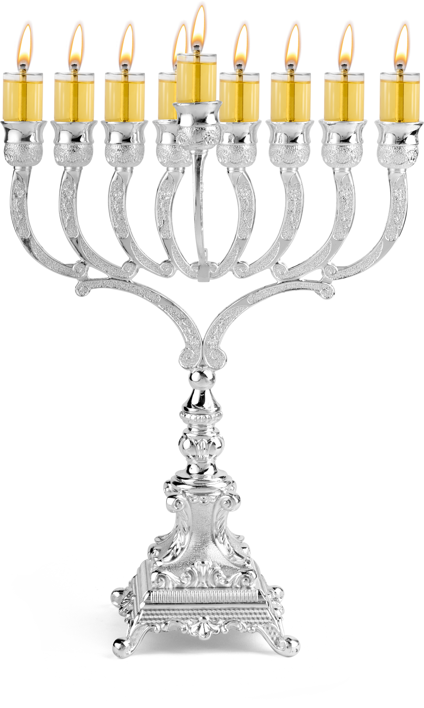 11" Silver Plated Oil Menorah