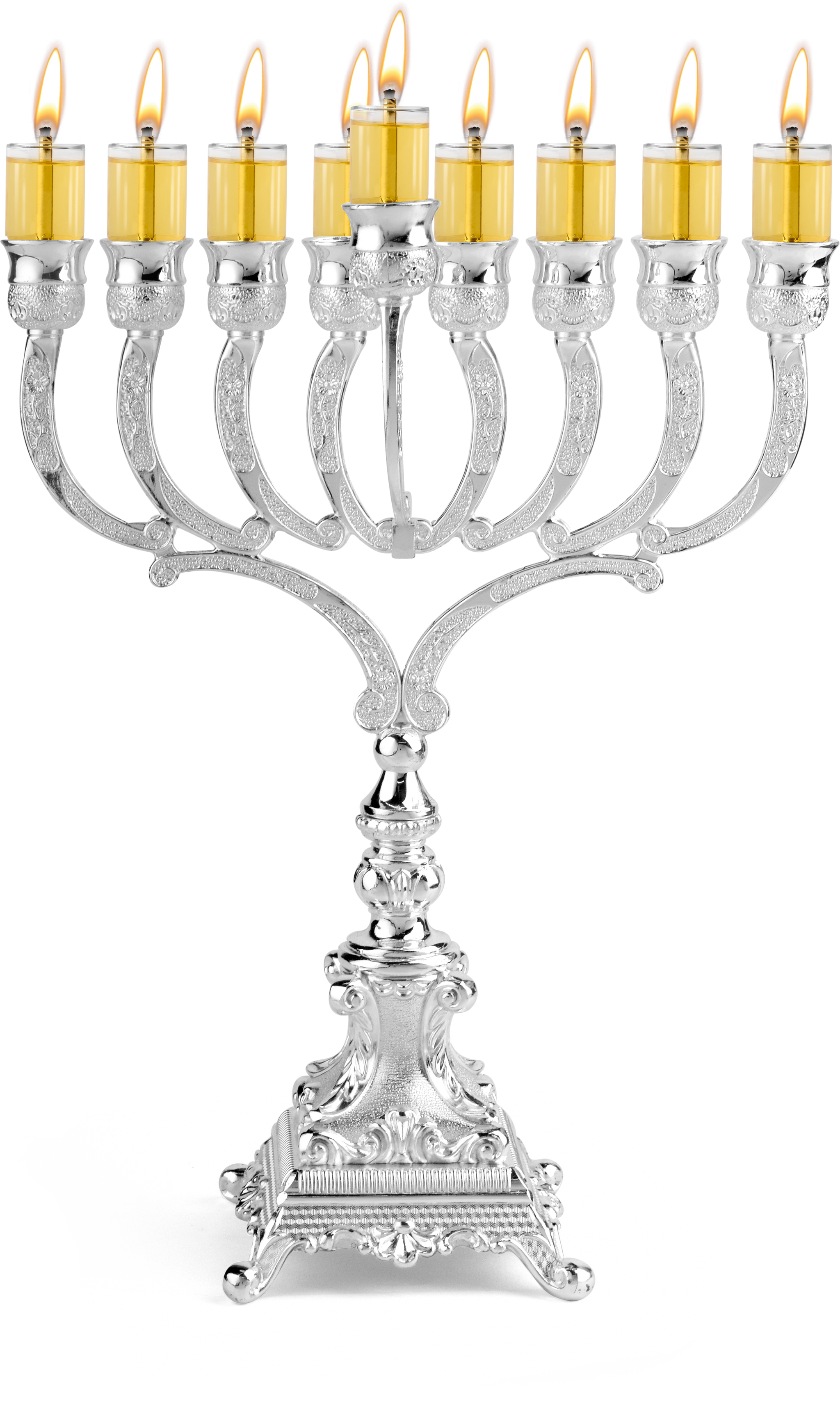 11" Silver Plated Oil Menorah