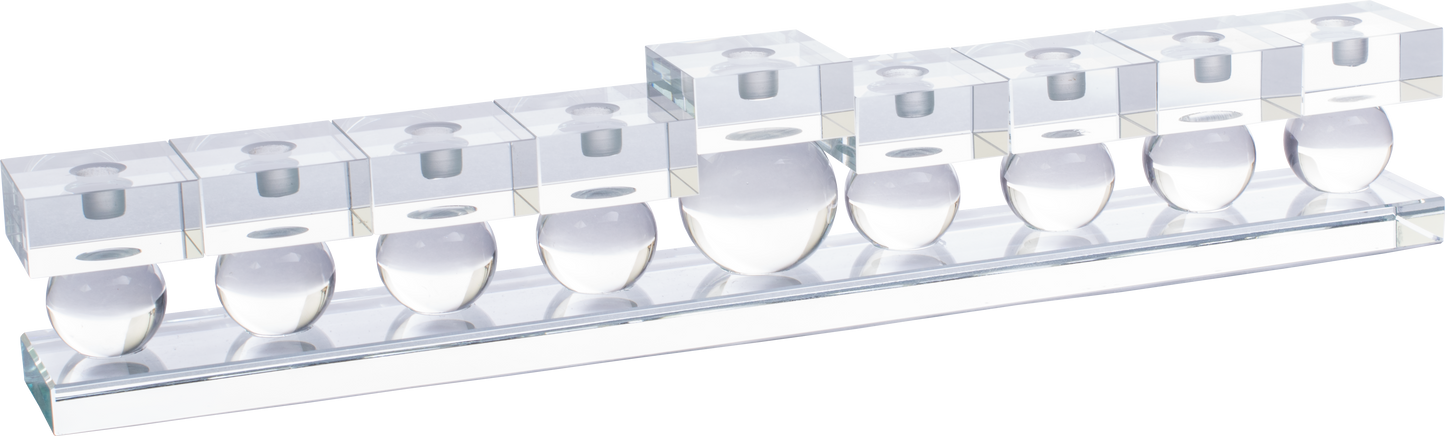 Crystal Glass Menorah - Long Balls
