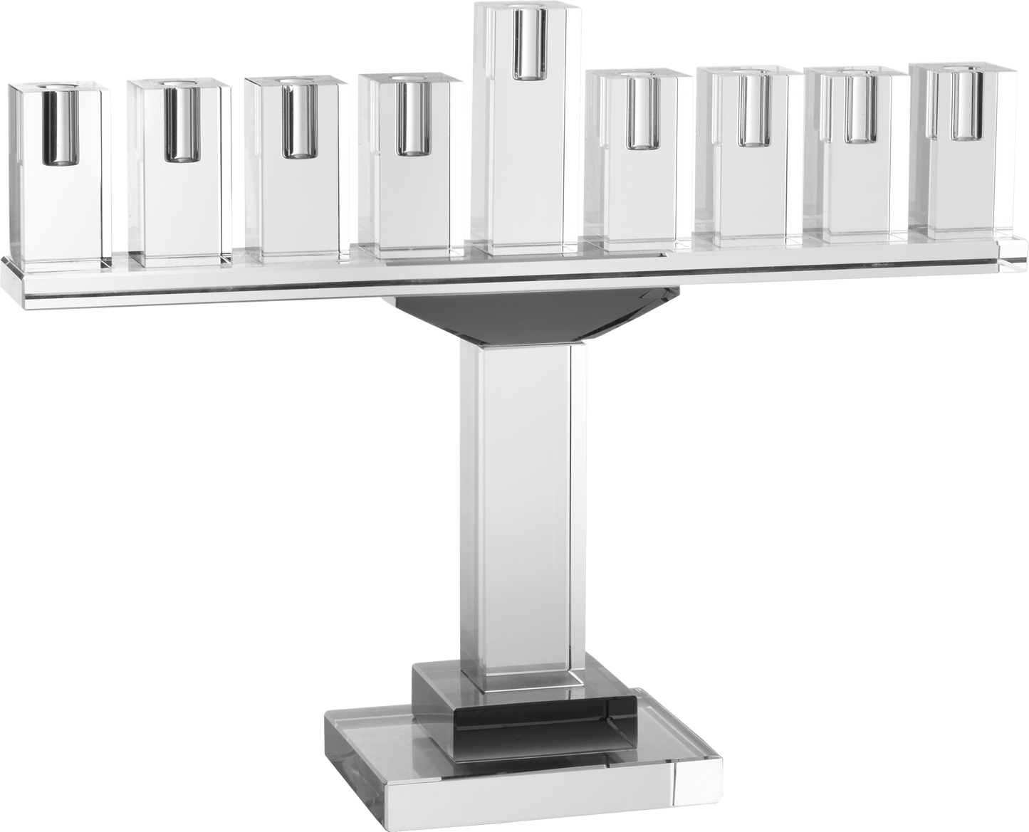 Crystal Glass Menorah - Gray