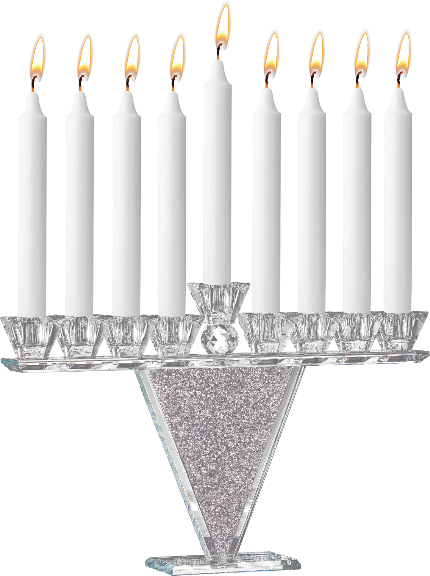 Crystal Glass Menorah - Crystals