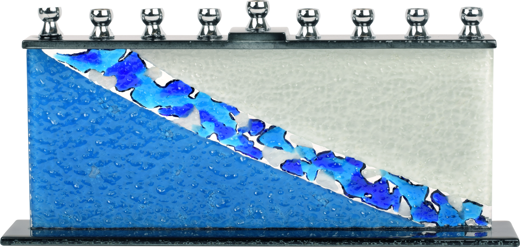 Hand Crafted Glass Menorah - Divine Stones