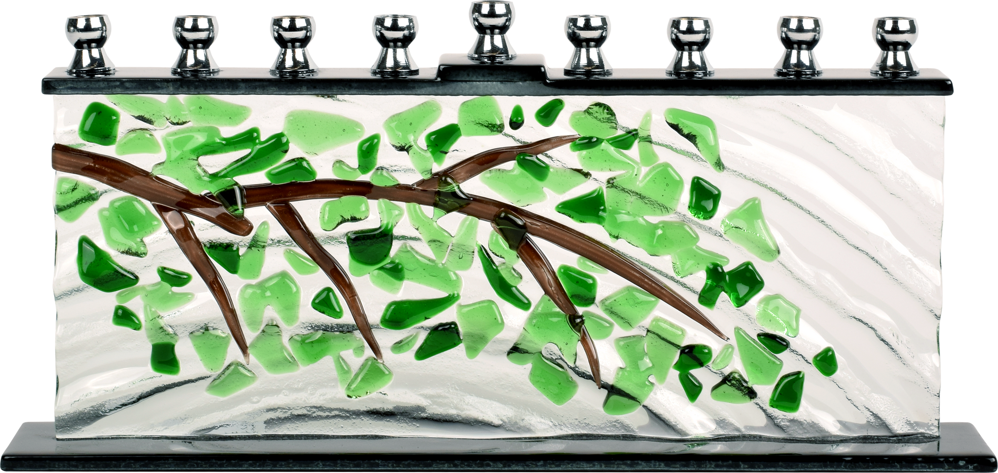 Hand Crafted Glass Menorah - Branches