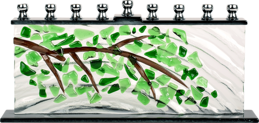 Hand Crafted Glass Menorah - Branches