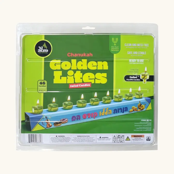 Chanukah Golden Lights - Jelled - 46 Pack