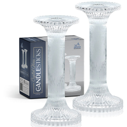 2pk. 7" Glass Candlesticks